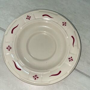 Longaberger Pottery Woven Traditions Saucer in Red-Oven, Freezer, Microwave Safe